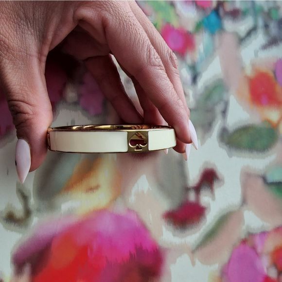 kate spade Accessories - Kate Spade Enamel Bangle White Bracelet